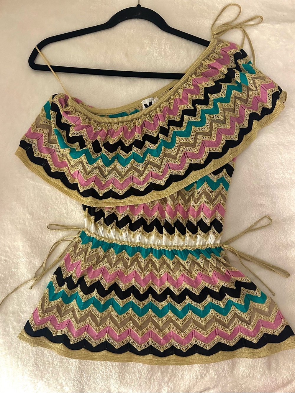 Missoni Knit Top in Pink, Teal, Gold & Black